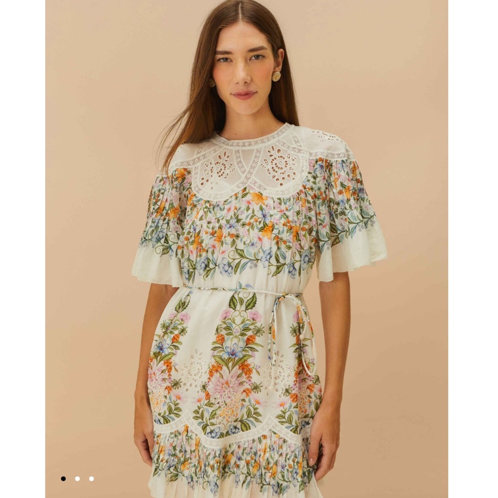 Farm Rio Sweet Bloom Bouquet Mini Dress